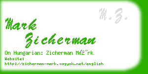 mark zicherman business card